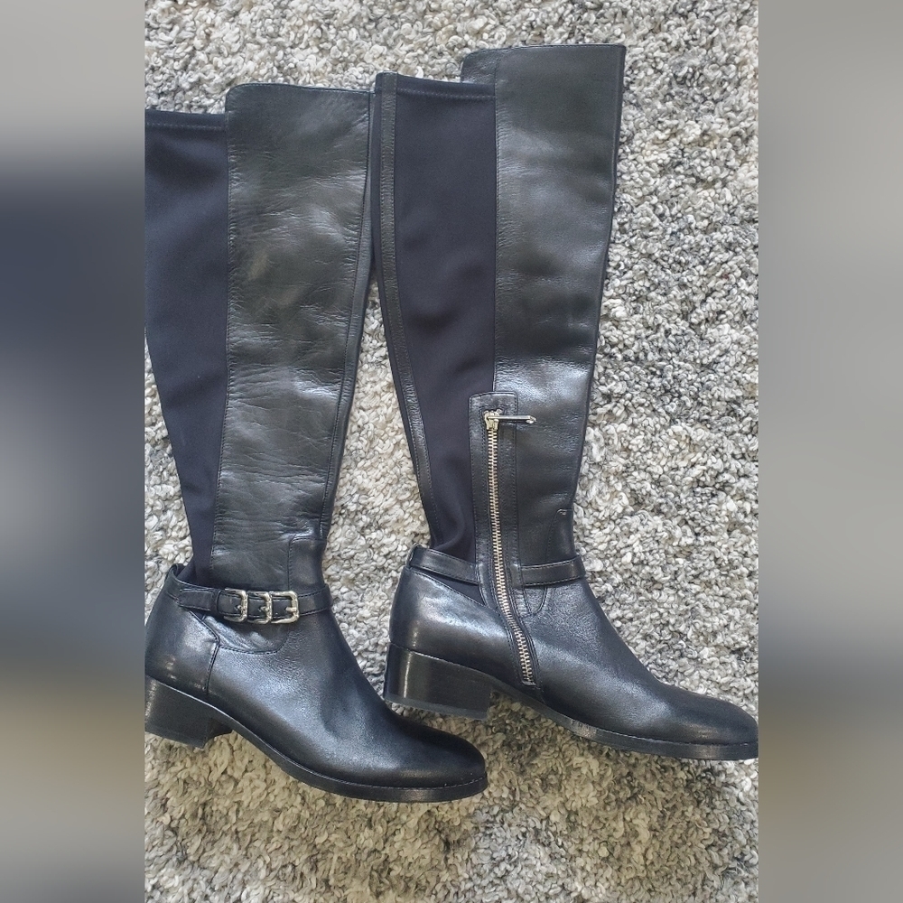 Donald J Pliner tall black leather boots sz 6.5‎ - Picture 2 of 9